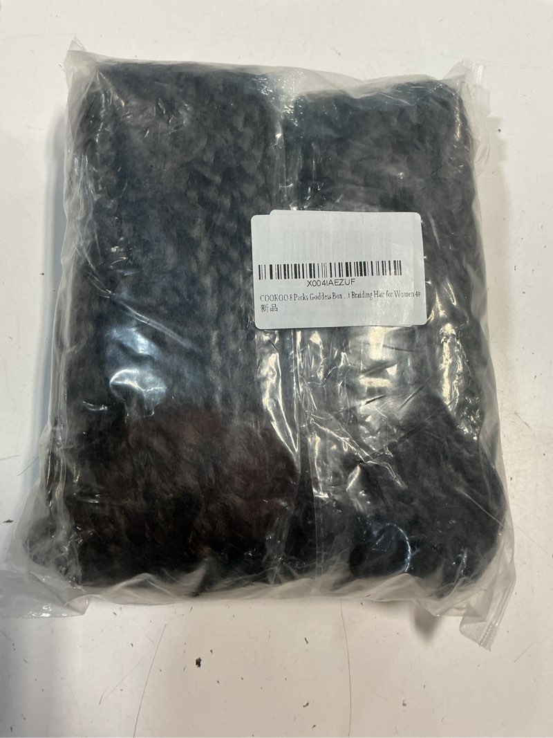 Condition photo showing New/Like New for cookoo 8 packs goddess box braids crochet hair 18 inch bohemian hippie box braids crochet hair with curly ends synthetic crochet braiding hair for women 4# 18 inch (pack of 8) 4