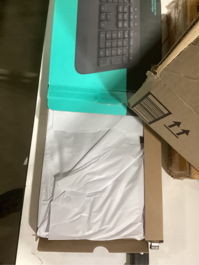 Condition photo showing New/Like New for Logitech Signature K650 Comfort Full-Size Wireless Keyboard with Wrist Rest, BLE Bluetooth or Logi Bolt USB Receiver, Deep-Cushioned Keys, Numpad, Compatible with Most OS/PC/Window/Mac - Graphite Keyboard Graphite