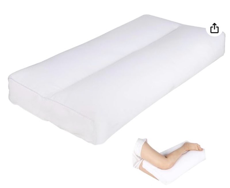 MINUPWELL Knee Pillow for Side Sleepers - Between Leg & Under Knee Pillow for Back Sleepers - Leg Pillow with 850G 7D Alternative for Relieving Leg, Back, and Knee Pain - 100% Cotton Fabric - White