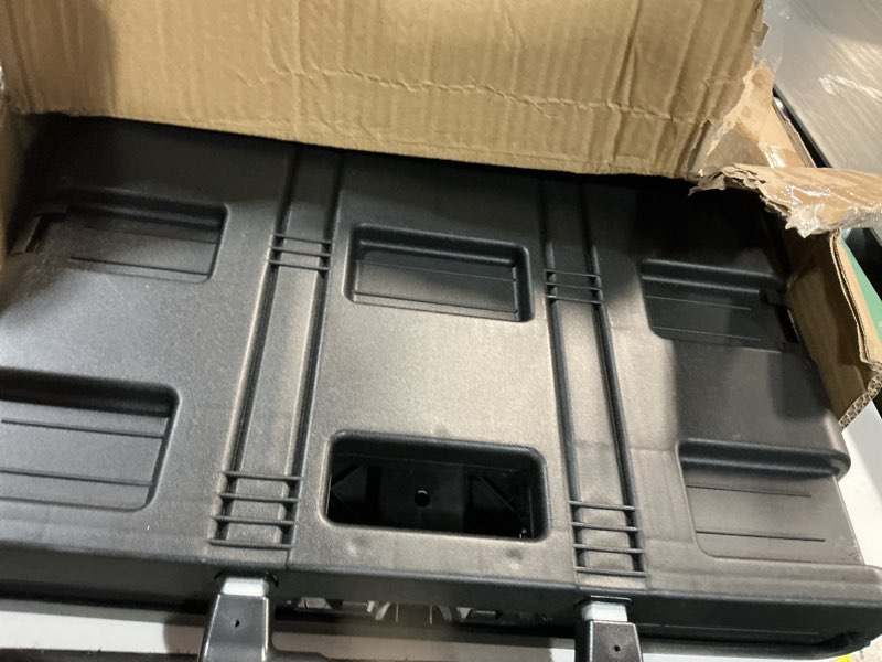 Condition photo showing As Is for MaxWorks 50830 Collapsible Black Rolling Folding Dolly Cart for Teachers - Multi-Functional Teacher Dolly with Extra Storage, Durable Wheels, and Easy-to-Fold Design for Classroom, Office, Shopping