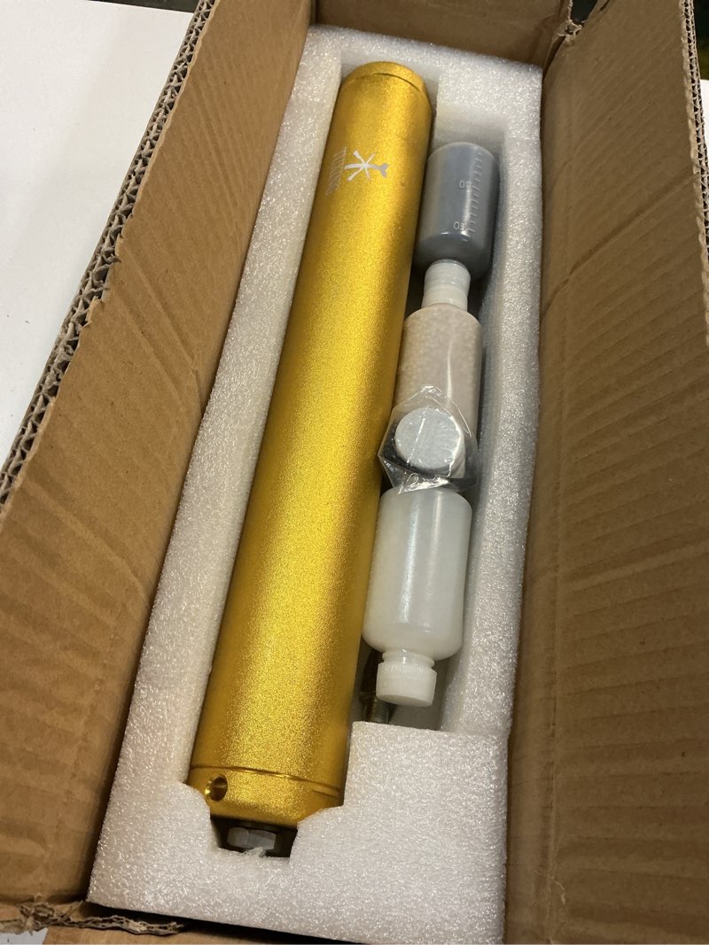 Condition photo showing Good Condition for tuxing 4500psi pcp air compressor oil water filter,high pressure air filter,diving water oil separator with 8mm female and male quick connector for pcp air rifle scuba tank charging l350*od49*id36mm