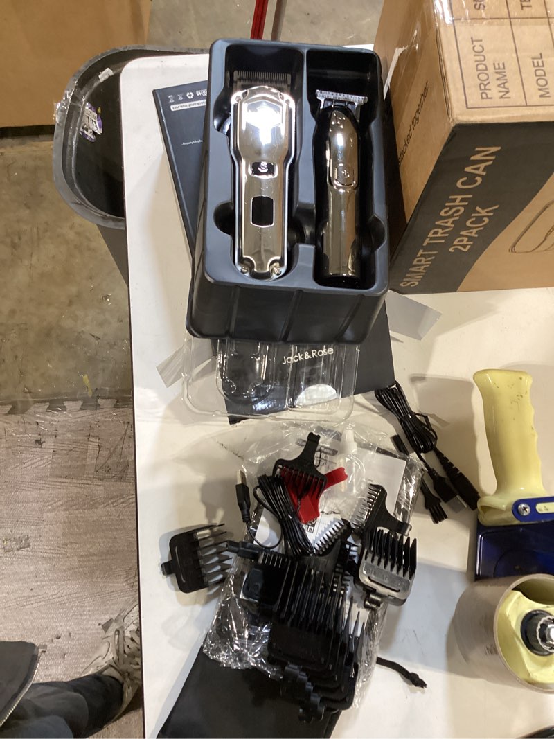 Condition photo showing Good Condition for jack & rose clippers and trimmers set, cordless hair clippers for men, barber clippers set silvery
