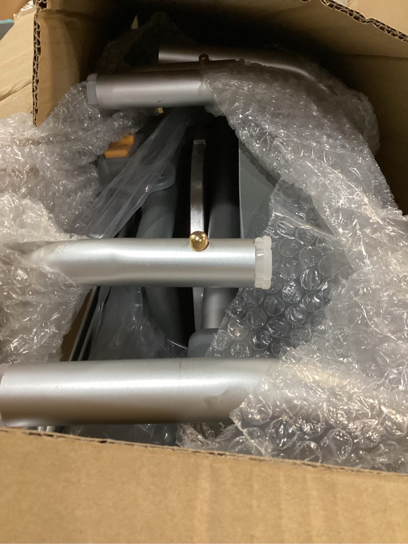 Condition photo showing As Is for Sliding Shower Chair with Swivel Seat, Rotating Tub Transfer Bench Shower Bench with Padded Seat and Backrest for Elderly and Disabled, Gray Standard-Gray