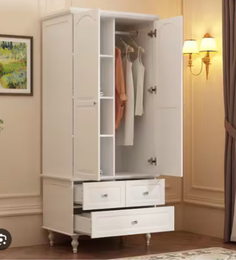 2-Door Armoire With 3-Drawers (incomplete, 1 box only)(similar to stock photo)