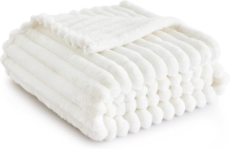 bedsure white throw blanket for couch, white, no measures. 