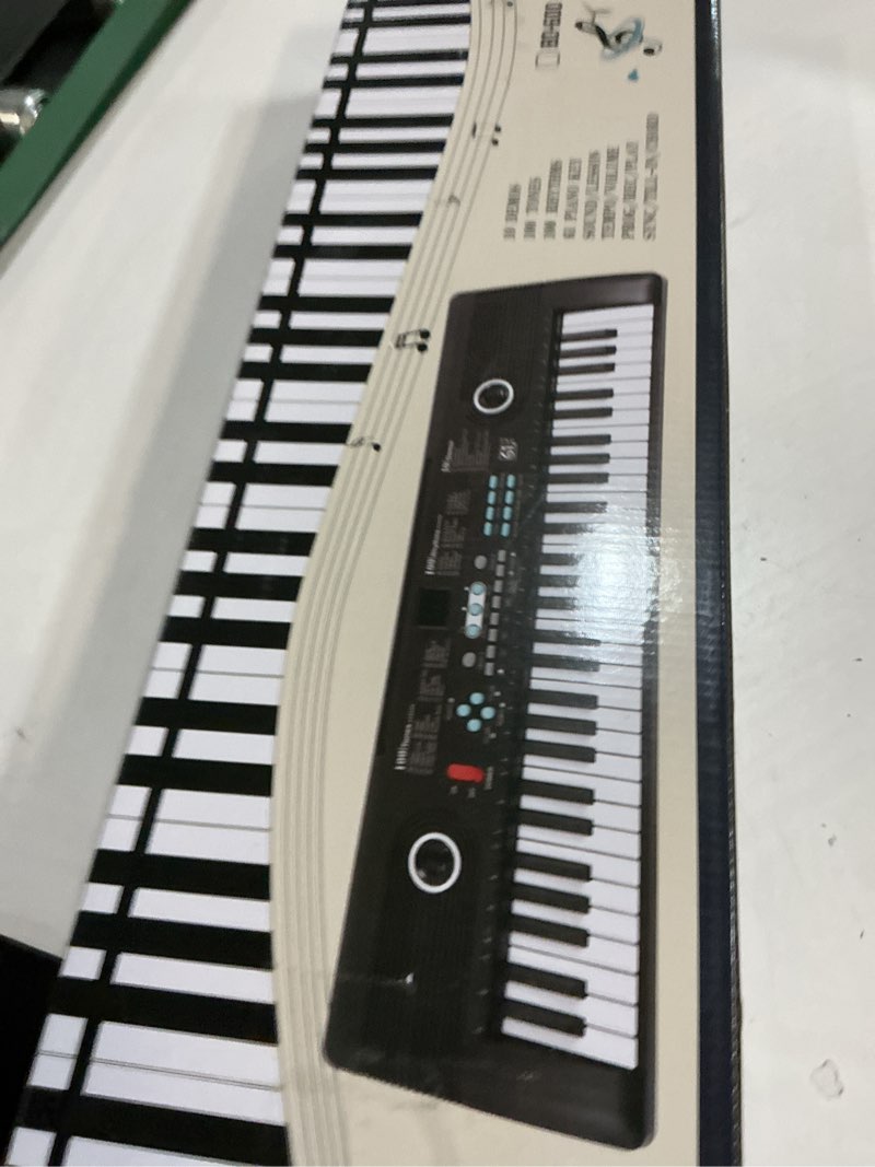 Condition photo showing New/Like New for 61 key keyboard Piano,Portable Electronic Digital Piano,Built In Dual Speakers,External Microphone,Power Plug,Rich Teaching Content,Multi-Functional Electronic Piano Suitable For Beginners kkek5 black