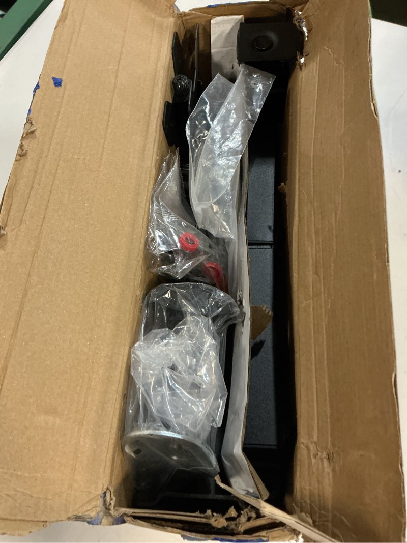 Condition photo showing Good Condition for pholiten dual monitor stand, heavy duty adjustable monitor arm desk mount for 2 screens up to 32 inches, tilt, swivel, rotate, supports 22 lbs per monitor arm black 13-32in for 2 screen