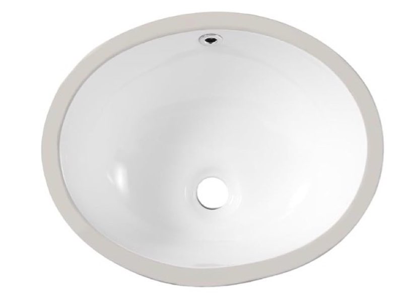 16.5"x13.4" Oval Shape Small Undermount Bathroom Vessel Sink, Ceramic White Vanity Top Sink with Overflow