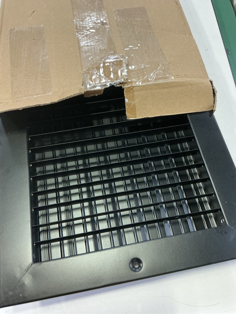 Condition photo showing Good Condition for hvac premium 12"w x 8"h adjustable air supply diffuser - hvac vent cover sidewall or ceiling - grille register - high airflow - black [outer dimensions: 13.875"w x 10"h] 12 x 8 black