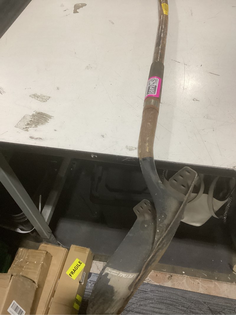 Condition photo showing As Is for vnimti heavy duty gardening shovel, 56 inch round blade with fiberglass handle (orange)