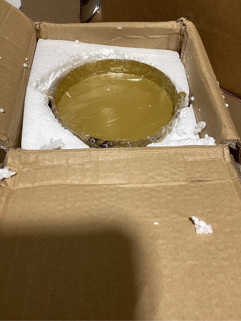 Condition photo showing New/Like New for Kate and Laurel Finn Modern Tri-Level Plant Stand, 7.25 x 7.25 x 10, Gold, Indoor Multi-Tiered Plant Stand for Tabletop