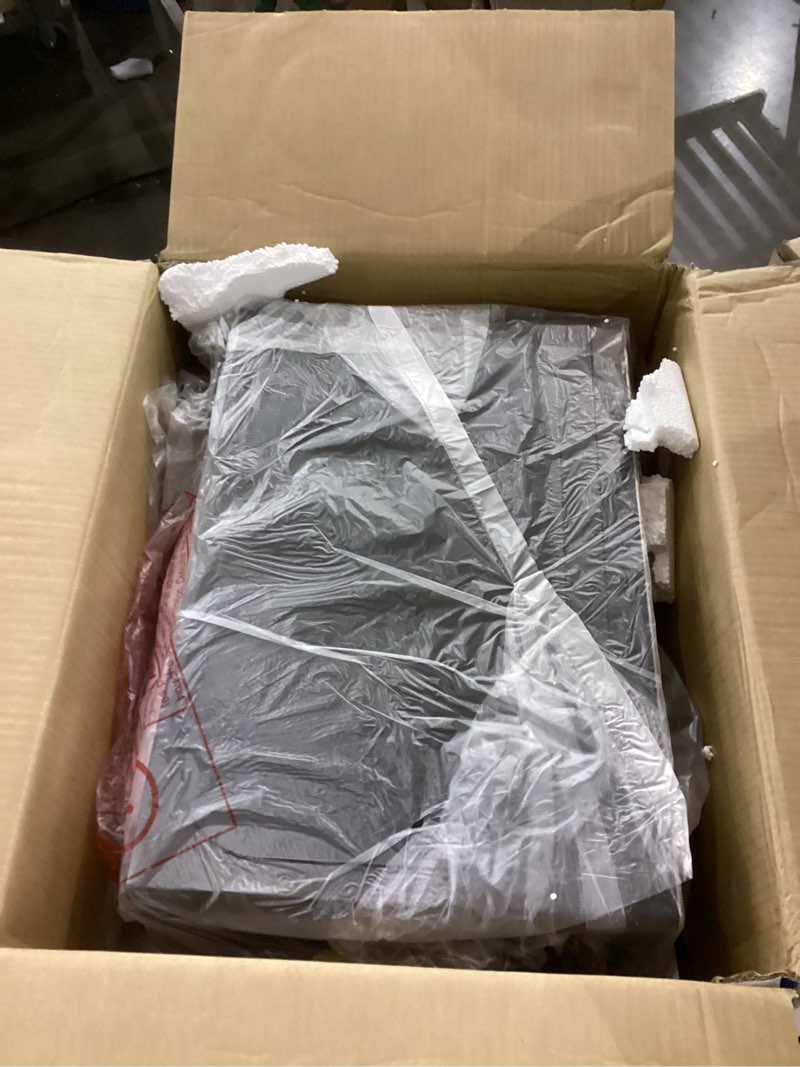 Condition photo showing As Is for GE - 0.7 Cu. Ft. Countertop Microwave with Convenience Cooking Control - Black Stainless Steel