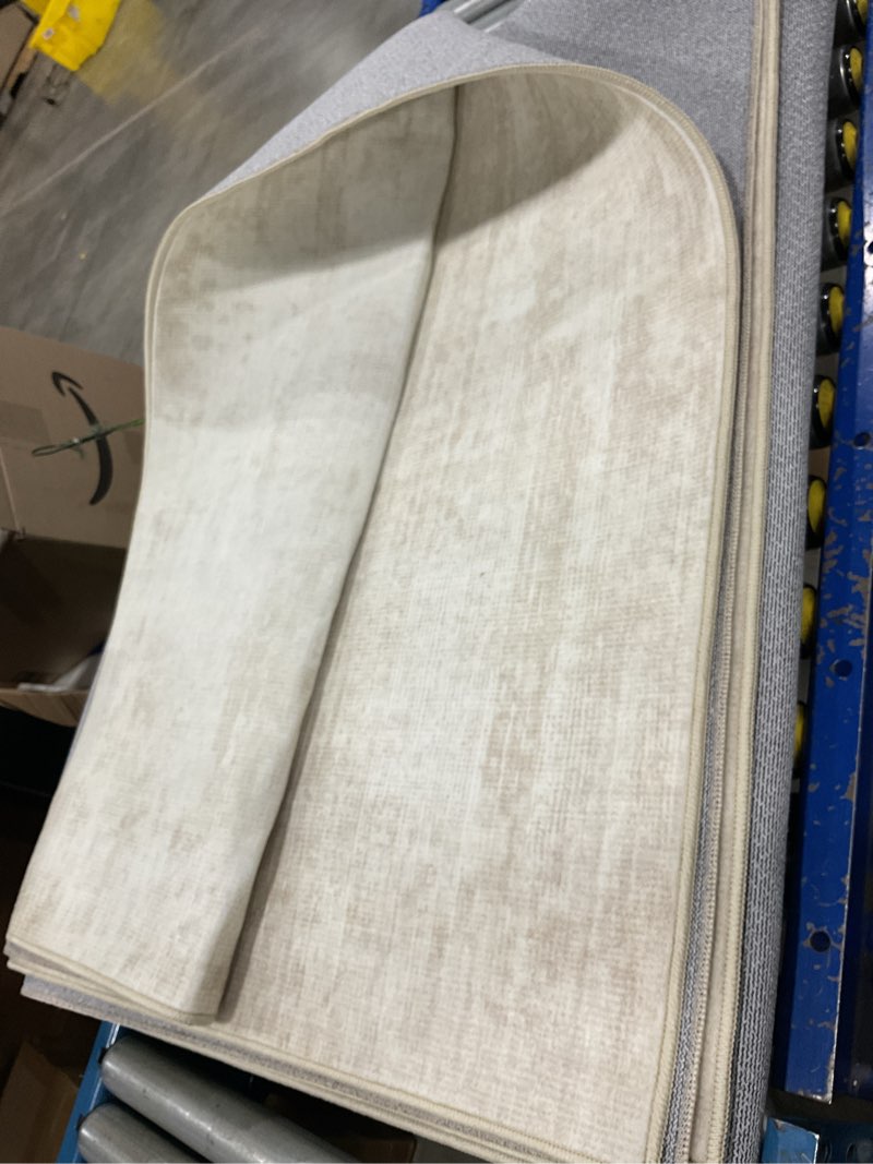 Condition photo showing Good Condition for area rugs 10x14 living room: washable rug modern abstract large rugs soft non slip neutral rug stain resistant indoor carpet for bedroom kitchen dining room home office rugs(beige, 10'x14') beige 10' x 14' (rectangular)