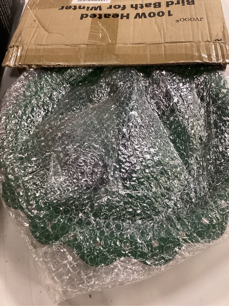 Condition photo showing New/Like New for Heated Bird Bath for Outside Winter, Powerful 100W Thermostat Control Heated Bird Baths for Outdoors with 3 Metal Extension Screws, Heated Birdbath Water Heater for Garden Yard Patio Lawn(Green)