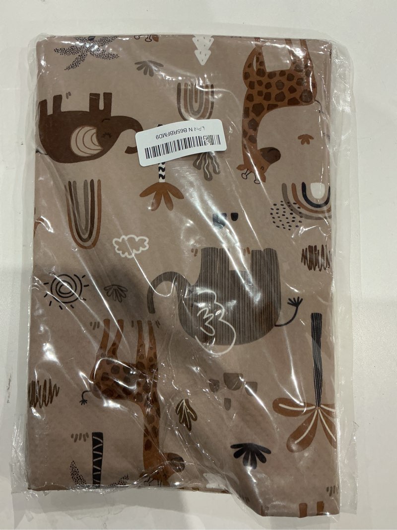 Condition photo showing Good Condition for blissful diary baby splat mat for under high chair, 50.4 x 50.4 inch wipeable splash mat, waterproof and washable, anti-slip floor protector, elephant&giraffe
