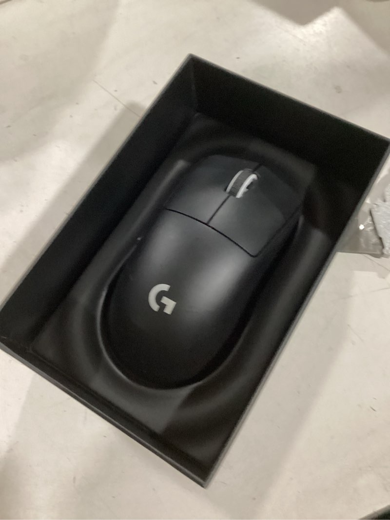 Condition photo showing As Is for Logitech G PRO X SUPERLIGHT Wireless Gaming Mouse, Ultra-Lightweight, HERO 25K Sensor, 25,600 DPI, 5 Programmable Buttons, Long Battery Life, Compatible with PC / Mac - Black Black Mouse