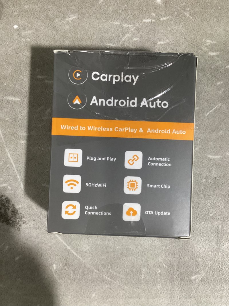 Condition photo showing New/Like New for wireless carplay adapter 2026 upgraded,carplay & android auto 2-in-1, mini usb design for cars with wired carplay,fast auto-connect,plug & play,for apple ios 10+, android 11+ version