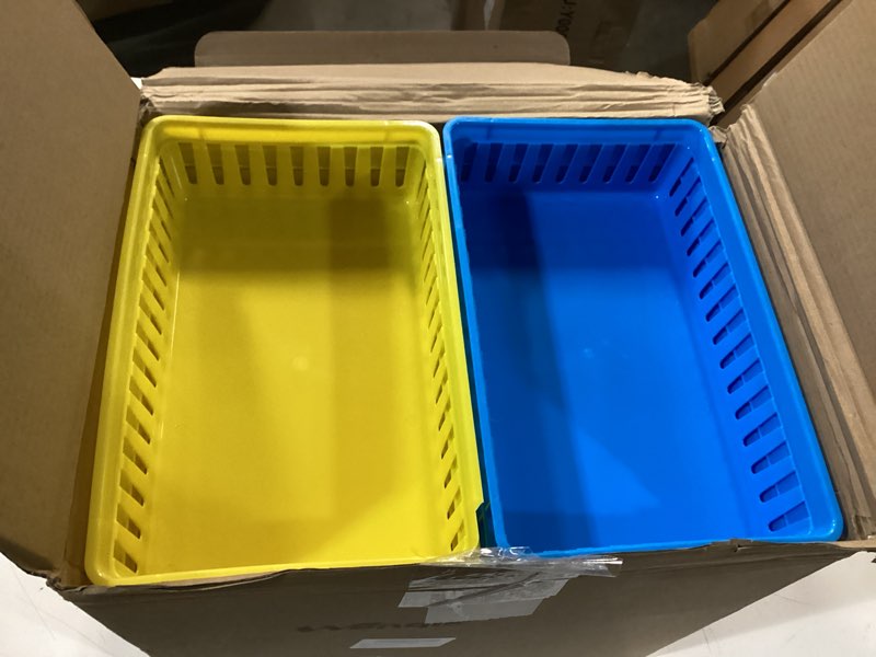 Condition photo showing Good Condition for Wenqik 32 Pcs Classroom Storage Baskets Plastic Baskets Organizer Colorful Crayon Pencil Container Small Trays for Organizing Classroom Storage Bins for Paper Desk School 10.2 L x 6.5 W x 2.4 H