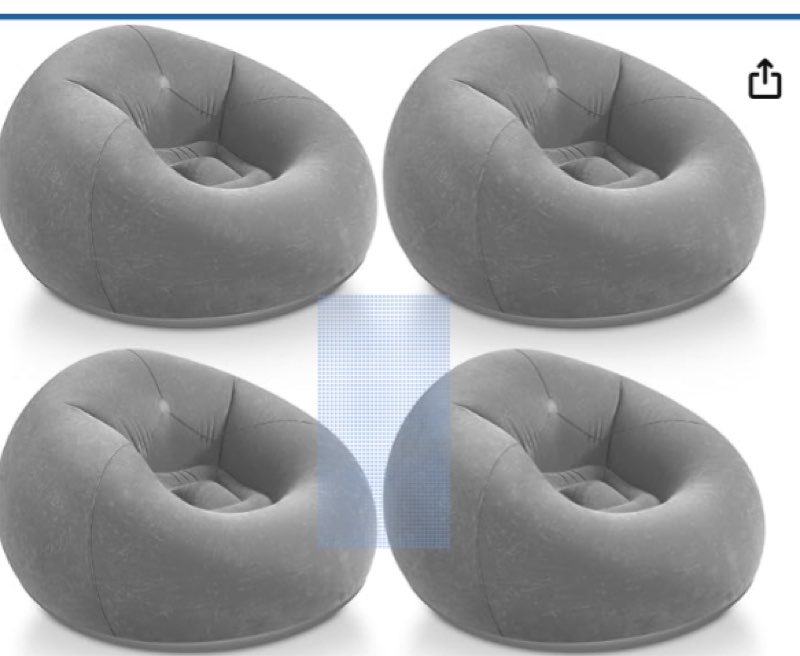 Realspring 9 Pcs Bean Bag Chairs for Adults Inflatable Chairs with Electric Air Pump,Blow up Couch Folding Portable Inflatable Couch Lazy Sofa for Reading Living Room Camping (Black) 9 Black