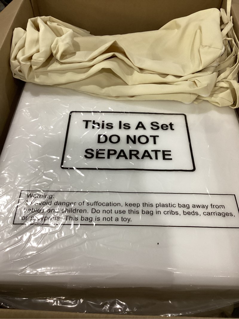Condition photo showing New/Like New for preboun 6 pack outdoor chair cushions 19" x 19" x 3" patio waterproof fade resistant seat cushions with ties replacement chair pads for patio furniture garden sofa couch (beige) beige 19" x 19" x 3"