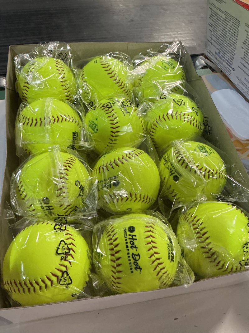 Condition photo showing New/Like New for 12" worth slowpitch softballs protac super blue dot 1193930 w602418 ys2rs yellow