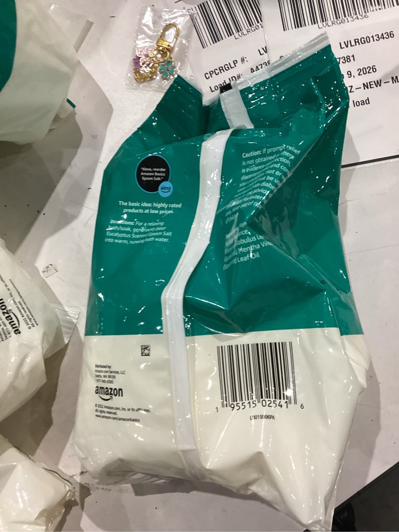Condition photo showing New/Like New for Amazon Basics Epsom Salt Soaking Aid, Eucalyptus Scented, 3 Pound (Pack of 1) (Previously Solimo)