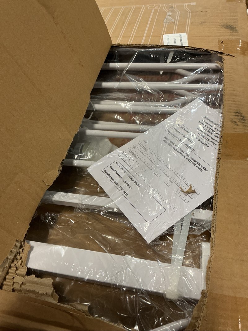 Condition photo showing Good Condition for Mom's Choice GROWNSY Baby Gate, 57"-62" Auto-Close Dog Gate for Stairs & Doorways, Pressure-Mounted Easy Install Baby Gate - No Drill, Walk Through, Safe & Durable White 57"-62"*30"