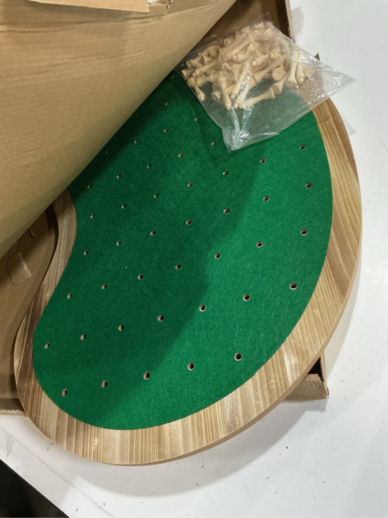 Condition photo showing Good Condition for 40 golf ball display rack cabinet holder case - wall mount golf gifts for enthusiasts - unique putting green shape