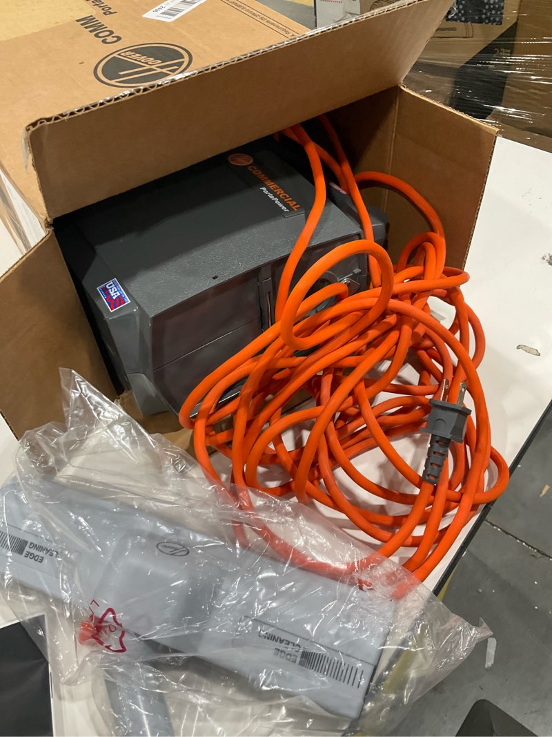 Condition photo showing As Is for Hoover Commercial PortaPower Lightweight Canister Vacuum Cleaner, Bagged Canister Vac with Attachments, 2-in-1 Vac and Blower, Corded Vacuum Cleaners for Commercial Use