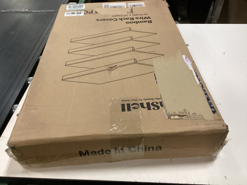 Condition photo showing New/Like New for wire shelf covers, bamboo wire rack covers for pantry, closet (4pcs, 26" w x 16" d) 26"w x 16"d 4