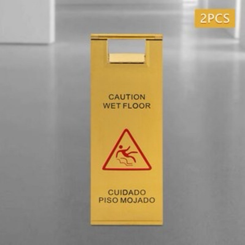 2pcs stainless steel wet floor sign caution wet floor sign safety warning sign2pcs