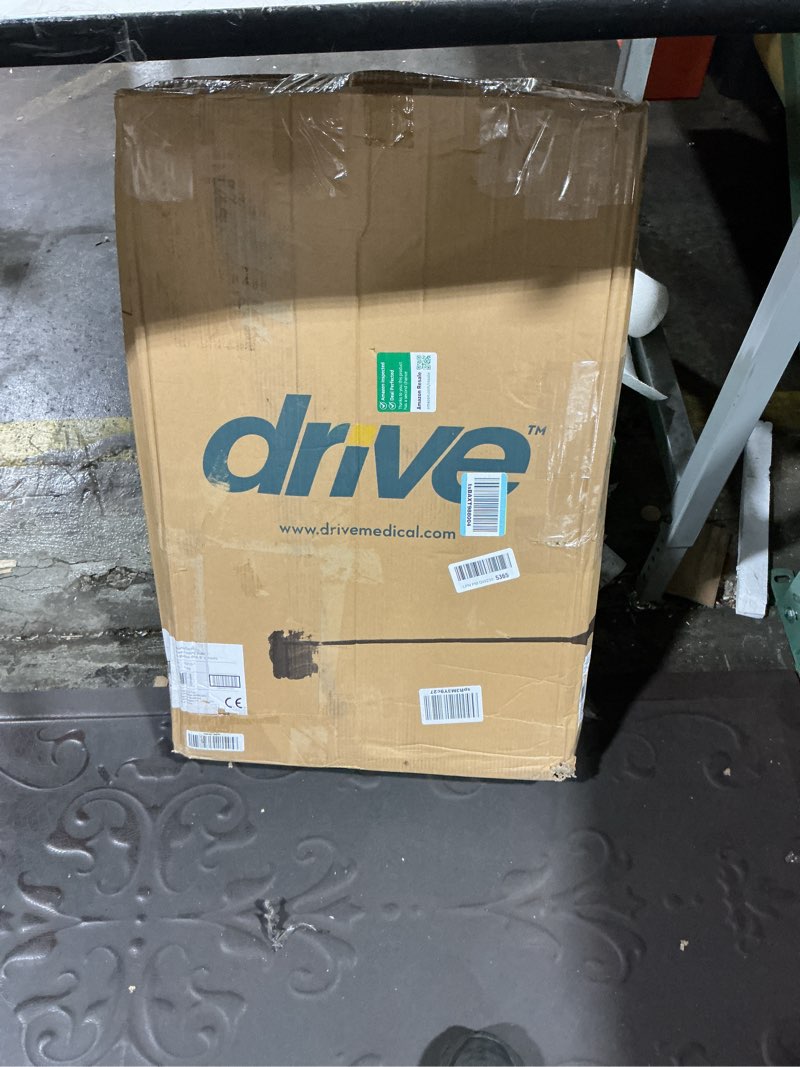 Condition photo showing New/Like New for drive medical two-button folding walker with wheels - lightweight rolling mobility support - adjustable height - dual push-button operation - 5 inch front wheels - durable aluminum - silver 2-button walker