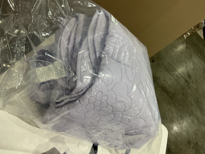 Condition photo showing As Is for the pillowcases are missing cmfshape king size comforter set 120x120 - lavender california king 3 pcs - extra large lightweight quilted bedding - floral quilt for all seasons visit the cmfshape store