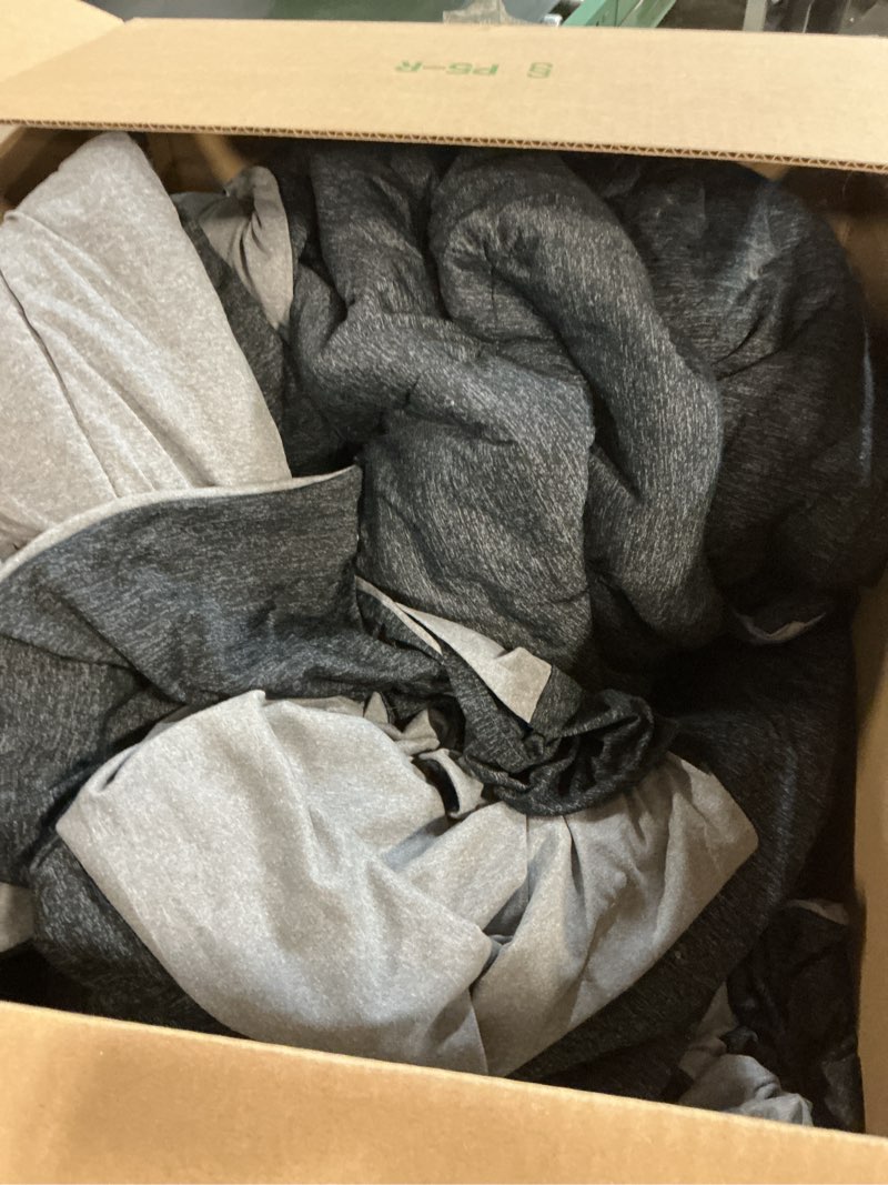 Condition photo showing As Is for Bedsure King Comforter Set - Cooling and Warm Bed Set, Charcoal Black Reversible Bedding for All Season, 3 Pieces, 1 King Size Comforter (102"x90") and 2 Pillow Cases (20"x36") King 03 - Charcoal Black - Cooling