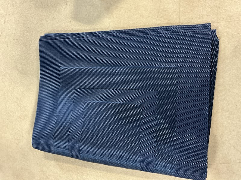 Condition photo showing Good Condition for pigchcy placemats set of 8 washable durable place mats vinyl heat resistant non-slip table mats indoor outdoor (navy blue) 8 placemats box: blue navy