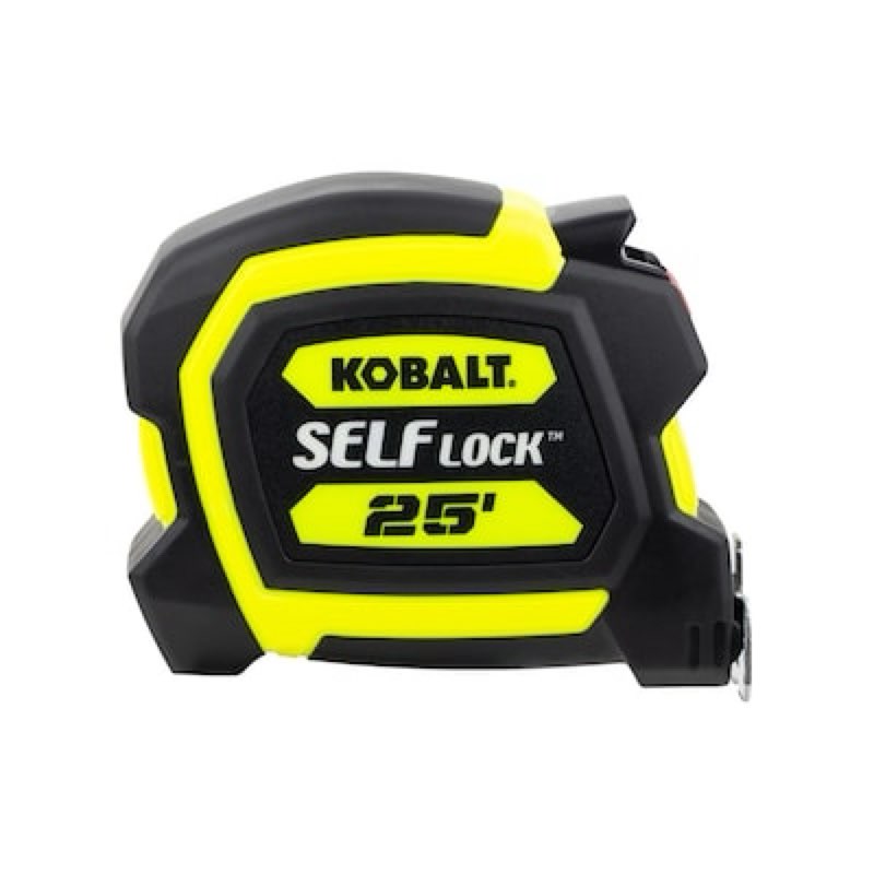 kobalt yellow self lock 25-ft auto lock tape measure