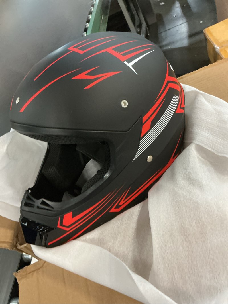 Condition photo showing Good Condition for motocross helmet fashion youth dirt bike helmet unisex-adult atv off-road mountain bike motorcycle red helmet dot approved