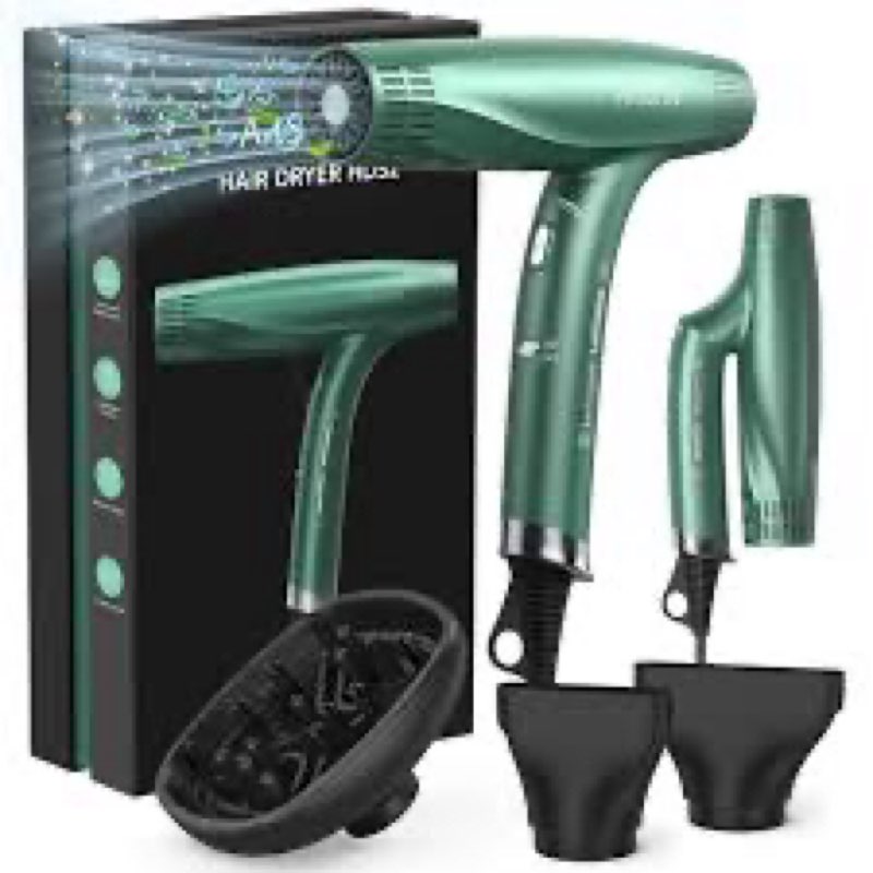 Professional Fast-Drying Hair Dryer, Foldable Ionic Blow Dryer for Travel, Lightweight Portable Dual
