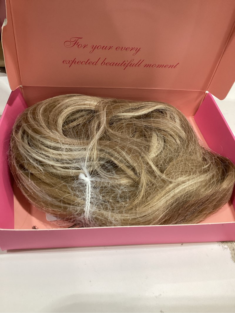 Condition photo showing As Is for PANEWAY Hair Toppers For Women 20inch Long Wavy Curly Hair Topper Honey Blonde With Highlights Clip In Synthetic Wiglets Hair Pieces For Women 20 Inch Honey Blonde with Highlights