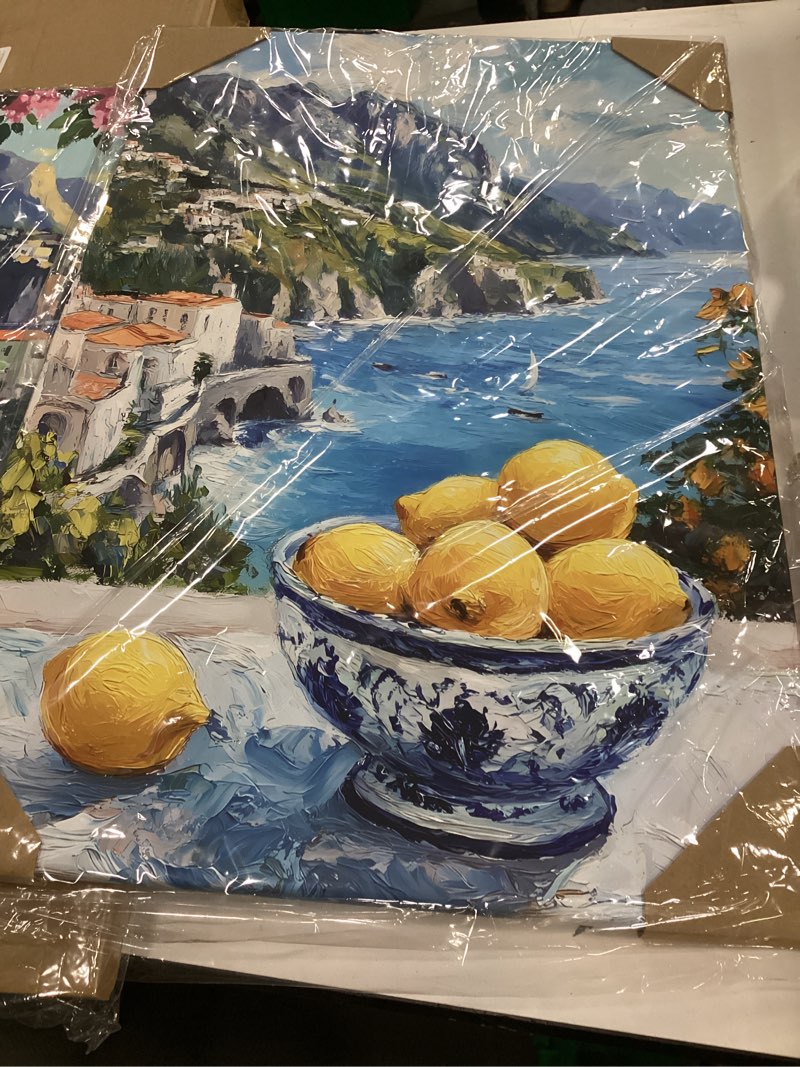 Condition photo showing New/Like New for canvas wall art coastal view wall art vintage amalfi coast pictures wall decor 24x16 3 pack