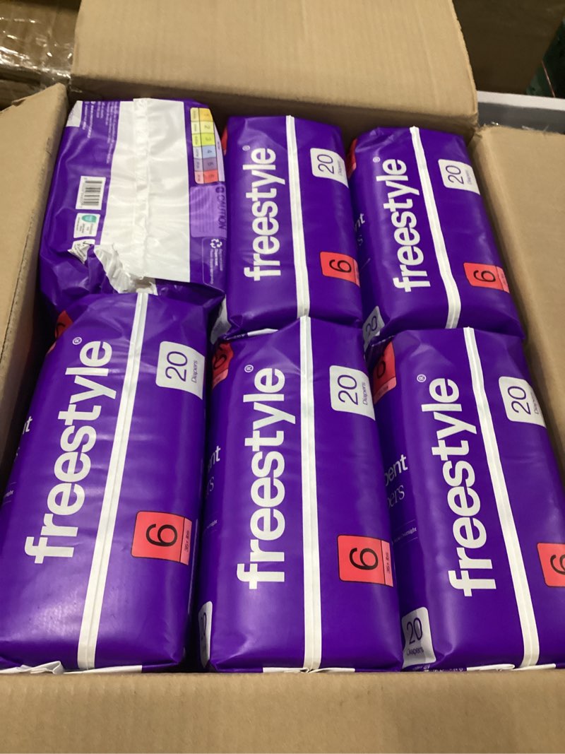 Condition photo showing New/Like New for freestyle bambootek diapers – (size 6) hyper absorbent & non-toxic – disposable diapers for sensitive skin – ultra soft diapers (35+ lbs) – 120 count size 6 - 120 count