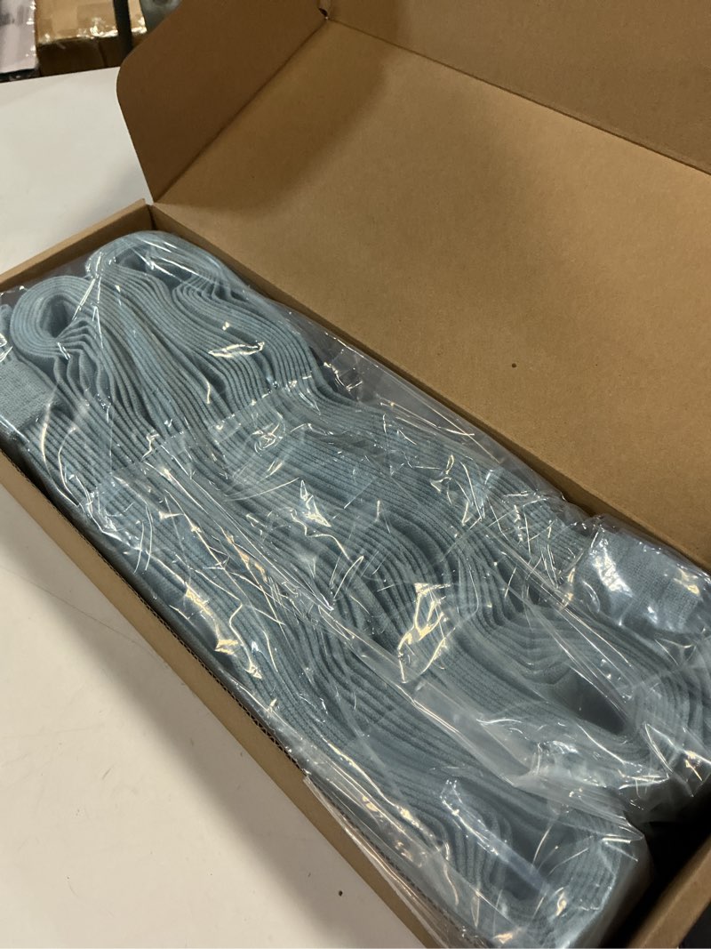 Condition photo showing Good Condition for H.VERSAILTEX 100% Blackout Linen Curtains Accordion Door Curtain for Doorway Privacy Folding Closet Door Curtain Room Divider Sliding Door Shade with Hooks, 1 Panel, W44 x L78, Heather Stone Blue 44"W x 78"L (Pack of 1) Heather Stone Blue