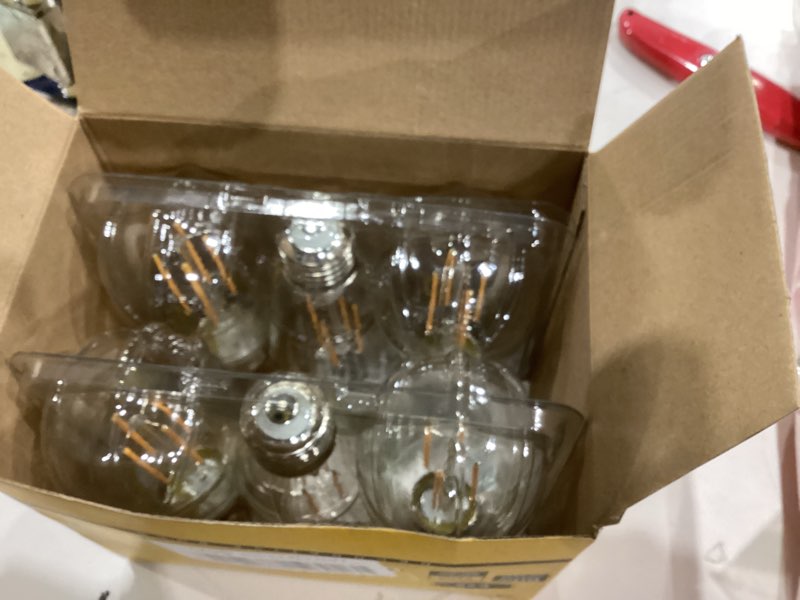 Condition photo showing Good Condition for Ascher Vintage LED Edison Bulbs 6W, Equivalent 60W Incandescent, Non-Dimmable, Warm White 2700K, ST58 Antique LED Filament Bulbs with 80+ CRI, E26 Medium Base, Clear Glass, 6-Packs