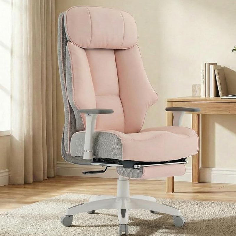 ergonomic office chair big and tall desk chair, dual-backrest computer chair with 3d adjustable arms and lumbar support, 500lbs extra wide seat, for home & office use,pink