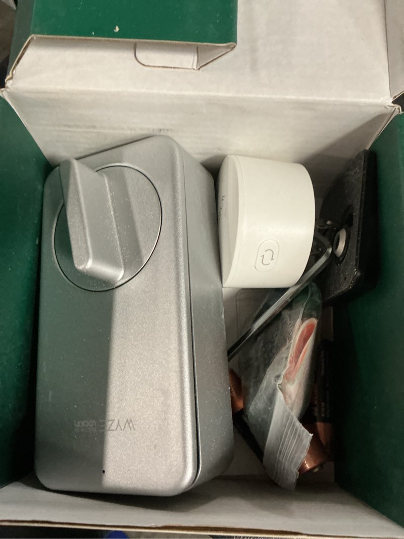 Condition photo showing As Is for wyze - lock smart lock wi-fi retrofit deadbolt with app/keypad/voice assistant access - silver