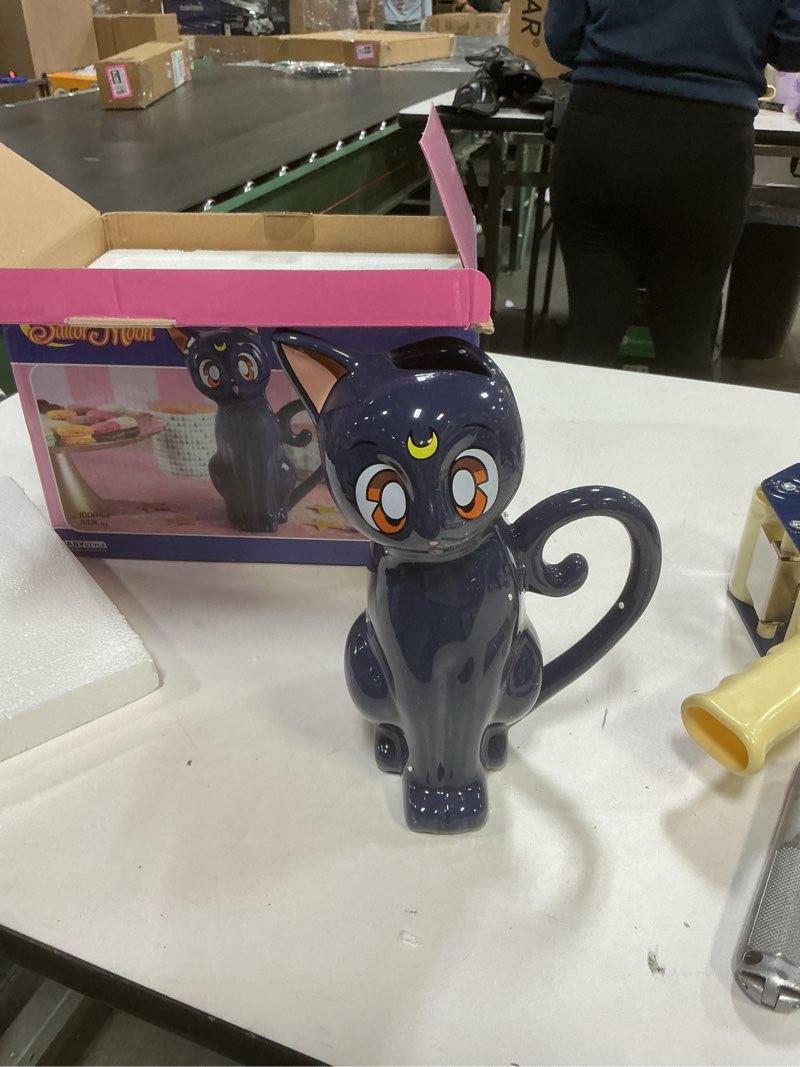 Condition photo showing As Is for ABYstyle Sailor Moon Luna Teapot Anime Manga Magical Girl Collectible Home Decor Kitchenware Merchandise Gift, Black