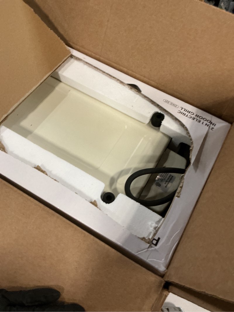 Condition photo showing Good Condition for pukomc electric indoor grill,2 in 1 indoor grills for kitchen with grill net & non-stick cooking removable plate, temperature control, dishwasher safe, 1700w smokeless barbecue small beige-01