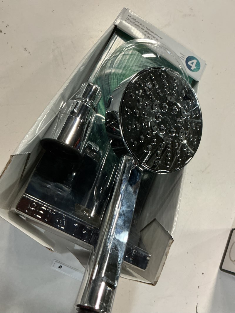 Condition photo showing As Is for kohler premise 4-settings polished chrome 4.31-in round handheld shower head 1.75 gpm