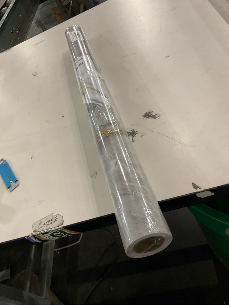 Condition photo showing New/Like New for Stickyart Grey Gold Marble Contact Paper 24x160 Matte Liquid Marble Contact Paper for Countertops Waterproof Marble Wallpaper Peel and Stick Wallpaper for Bathroom Kitchen Counters Cabinets Furniture 24" x 160" Grey Gold