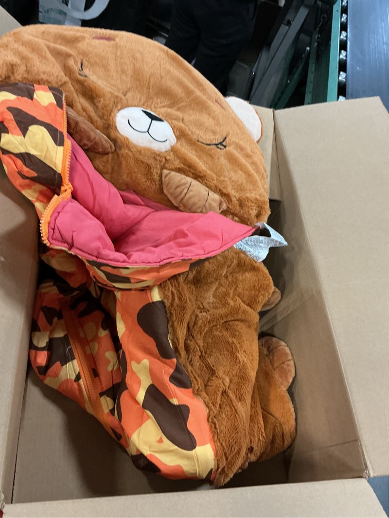 Condition photo showing As Is for Happy Nappers: Pillow & Sleepy Sack: Large - Benny The Brown Bear - 66 x 30, 2-in-1: Plush Animal Opens to Sleeping Bag, Soft Play Character, Kids 3+ Medium